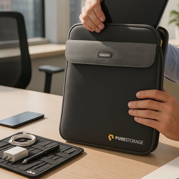 Cocoon Pure Storage Laptop Backpack Sleeve Neoprene Black Organizer Tech Travel - Picture 1 of 8